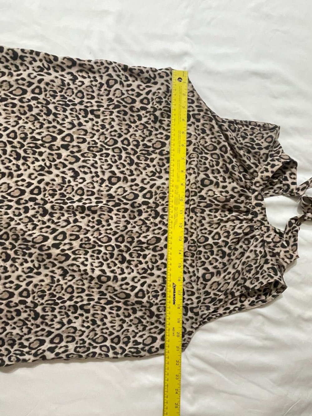 Loft Leopard Print Sleeveless Blouse with tie in the back - Picture 8 of 8